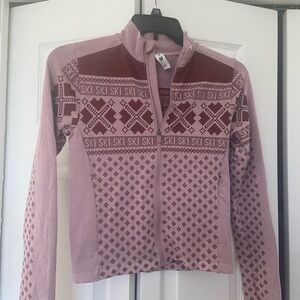 all in motion Dusty Pink Ski-Pattern Zip-Up Jacket